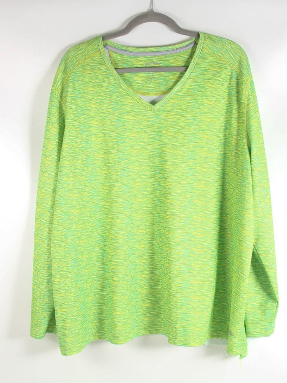 Reel Legends Freeline Neon Green Long Sleeve Performance Top 3X (Hem call out)